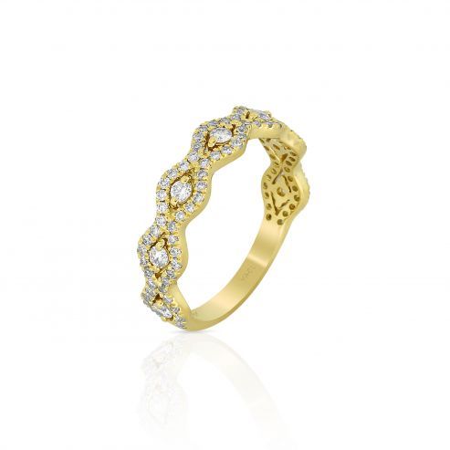 FOXY-YELLOW GOLD DIAMOND BAND