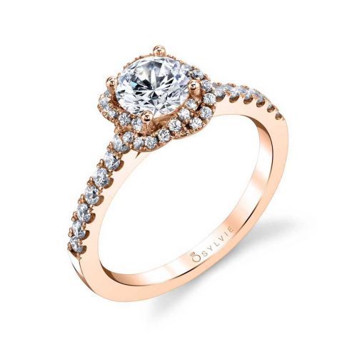 DANIELLE - FLOWER INSPIRED HALO ENGAGEMENT RING