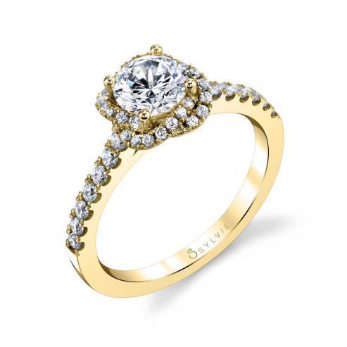 DANIELLE - FLOWER INSPIRED HALO ENGAGEMENT RING