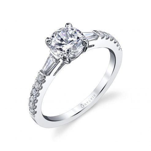 LEIGH ANN - MODERN THREE STONE ENGAGEMENT RING